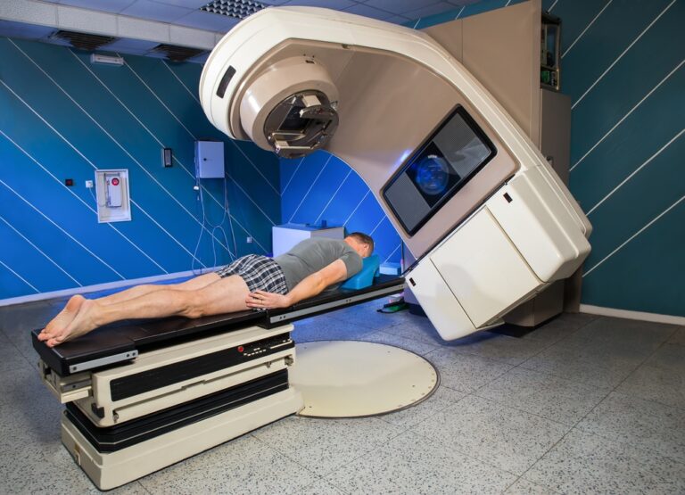 Man receiving radiation therapy