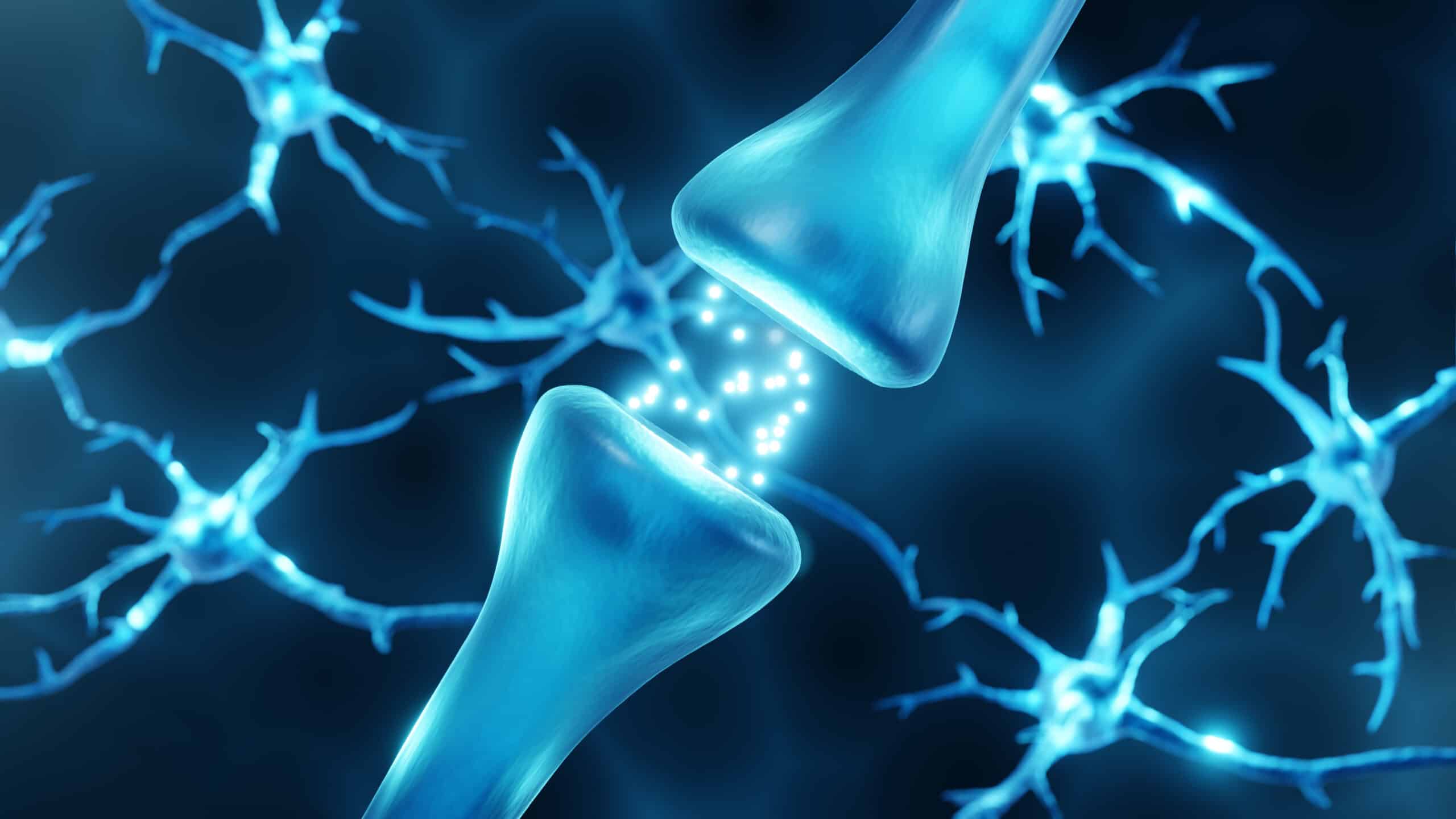 Digital illustration of Synaps with neurons in the background